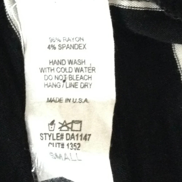 Bombom Midi Dress Size S Black White Stripes  Short Sleeve Knee Length - Picture 7 of 7